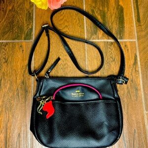 Y2K juicy couture black leather cross body purse